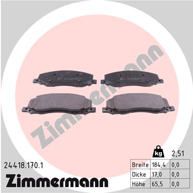 Brake Pad Set, disc brake - 24418.170.1 ZIMMERMANN