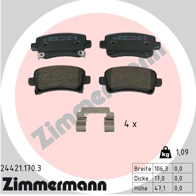 Kit pastiglie freno, Freno a disco - 24421.170.3 ZIMMERMANN
