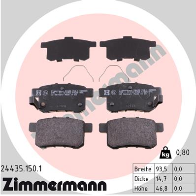 Kit pastiglie freno, Freno a disco - 24435.150.1 ZIMMERMANN