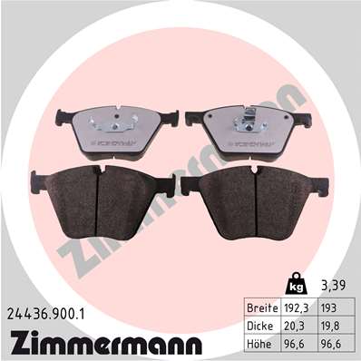 Kit pastiglie freno, Freno a disco - 24436.900.1 ZIMMERMANN