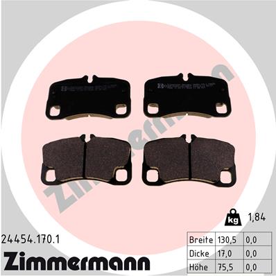 Kit pastiglie freno, Freno a disco - 24454.170.1 ZIMMERMANN