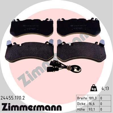 Brake Pad Set, disc brake - 24455.170.2 ZIMMERMANN