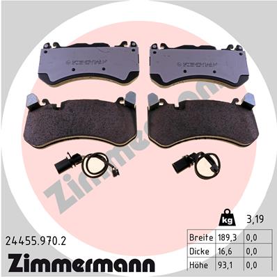 Brake Pad Set, disc brake - 24455.970.2 ZIMMERMANN