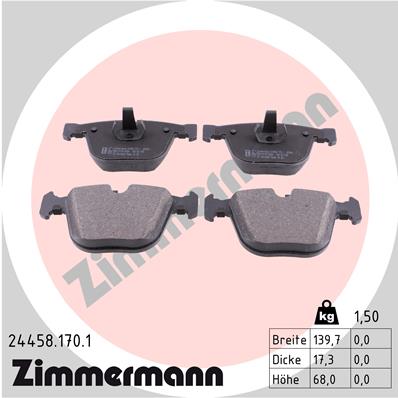 Brake Pad Set, disc brake - 24458.170.1 ZIMMERMANN