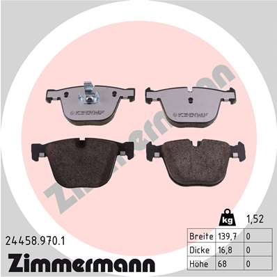 Brake Pad Set, disc brake - 24458.970.1 ZIMMERMANN
