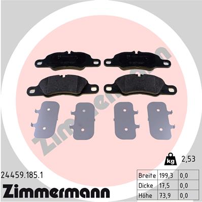 Brake Pad Set, disc brake - 24459.185.1 ZIMMERMANN
