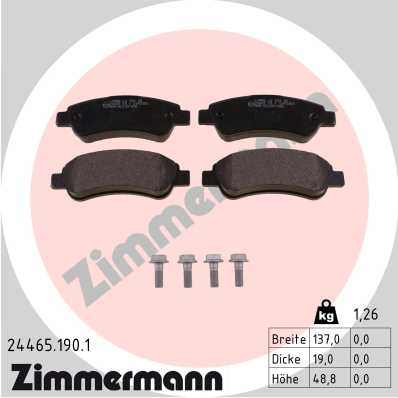 Kit pastiglie freno, Freno a disco - 24465.190.1 ZIMMERMANN
