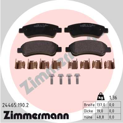 Kit pastiglie freno, Freno a disco - 24465.190.2 ZIMMERMANN