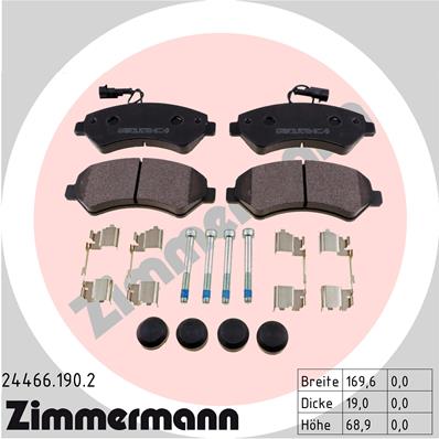 Kit pastiglie freno, Freno a disco - 24466.190.2 ZIMMERMANN