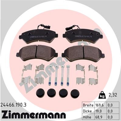 Brake Pad Set, disc brake - 24466.190.3 ZIMMERMANN