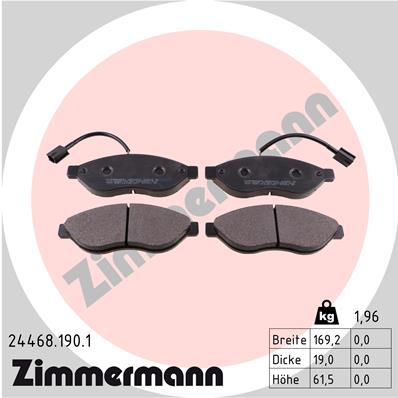Kit pastiglie freno, Freno a disco - 24468.190.1 ZIMMERMANN