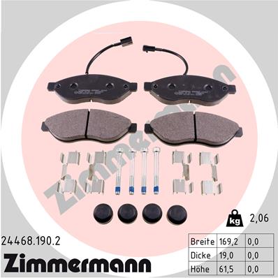 Kit pastiglie freno, Freno a disco - 24468.190.2 ZIMMERMANN