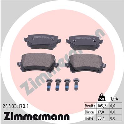 Brake Pad Set, disc brake - 24483.170.1 ZIMMERMANN