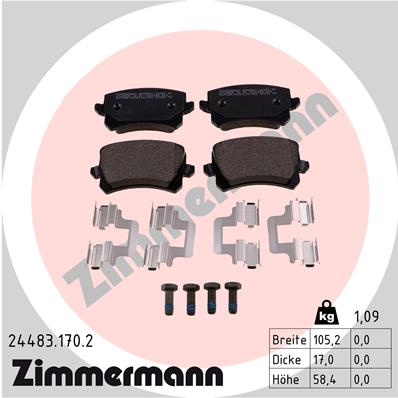 Kit pastiglie freno, Freno a disco - 24483.170.2 ZIMMERMANN