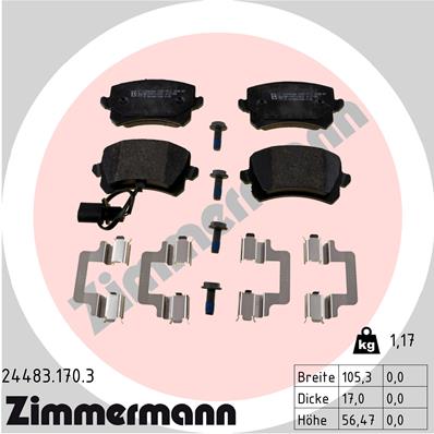 Kit pastiglie freno, Freno a disco - 24483.170.3 ZIMMERMANN