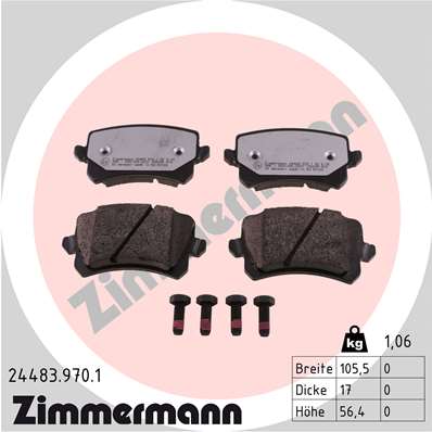 Brake Pad Set, disc brake - 24483.970.1 ZIMMERMANN