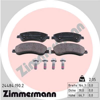 Brake Pad Set, disc brake - 24484.190.2 ZIMMERMANN