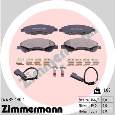 Kit pastiglie freno, Freno a disco - 24485.190.1 ZIMMERMANN