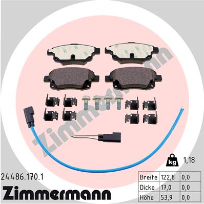 Kit pastiglie freno, Freno a disco - 24486.170.1 ZIMMERMANN