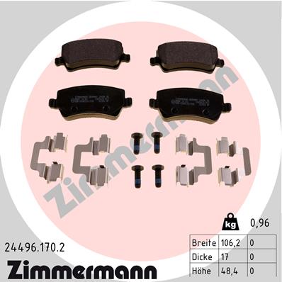 Brake Pad Set, disc brake - 24496.170.2 ZIMMERMANN