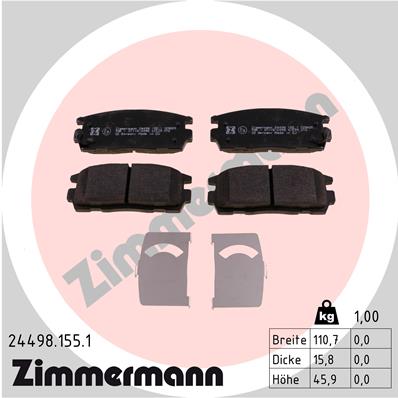 Kit pastiglie freno, Freno a disco - 24498.155.1 ZIMMERMANN
