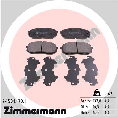 Brake Pad Set, disc brake - 24501.170.1 ZIMMERMANN