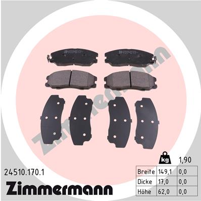 Kit pastiglie freno, Freno a disco - 24510.170.1 ZIMMERMANN