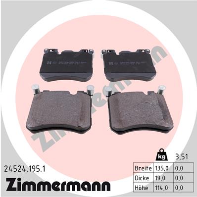 Brake Pad Set, disc brake - 24524.195.1 ZIMMERMANN