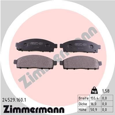 Brake Pad Set, disc brake - 24529.160.1 ZIMMERMANN