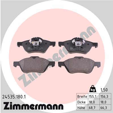 Brake Pad Set, disc brake - 24535.180.1 ZIMMERMANN