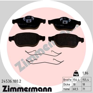 Kit pastiglie freno, Freno a disco - 24536.180.2 ZIMMERMANN