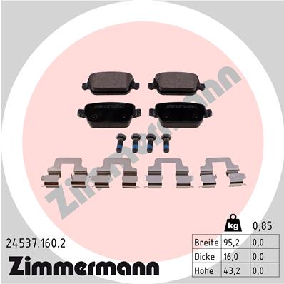 Kit pastiglie freno, Freno a disco - 24537.160.2 ZIMMERMANN