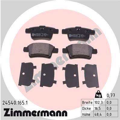 Kit pastiglie freno, Freno a disco - 24540.165.1 ZIMMERMANN