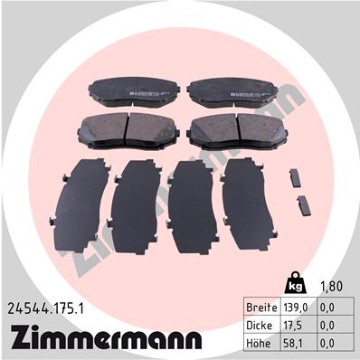 Kit pastiglie freno, Freno a disco - 24544.175.1 ZIMMERMANN