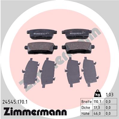 Kit pastiglie freno, Freno a disco - 24545.170.1 ZIMMERMANN