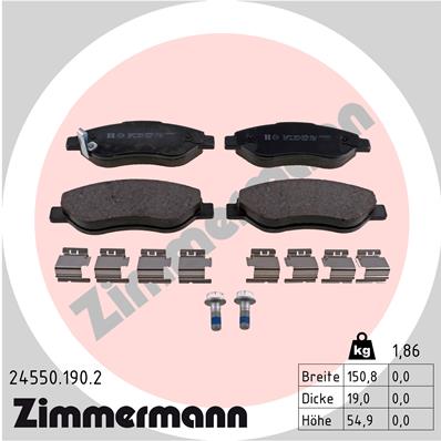 Kit pastiglie freno, Freno a disco - 24550.190.2 ZIMMERMANN