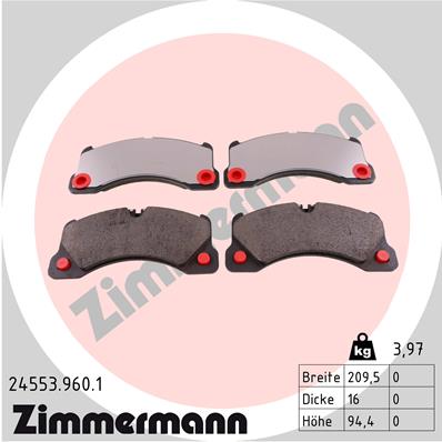 Brake Pad Set, disc brake - 24553.960.1 ZIMMERMANN