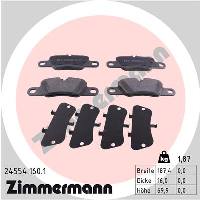 Kit pastiglie freno, Freno a disco - 24554.160.1 ZIMMERMANN