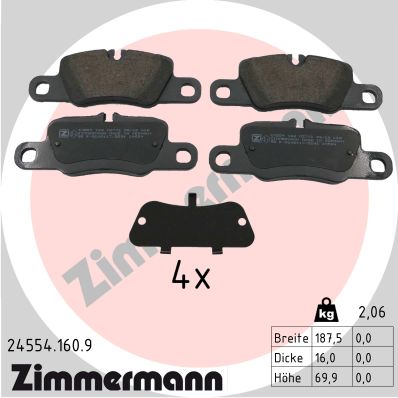 Kit pastiglie freno, Freno a disco - 24554.160.9 ZIMMERMANN
