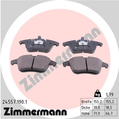 Brake Pad Set, disc brake - 24557.190.1 ZIMMERMANN