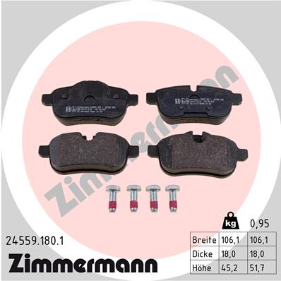 Kit pastiglie freno, Freno a disco - 24559.180.1 ZIMMERMANN
