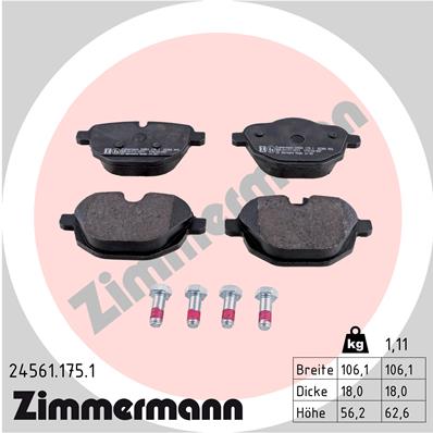 Kit pastiglie freno, Freno a disco - 24561.175.1 ZIMMERMANN