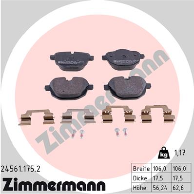 Kit pastiglie freno, Freno a disco - 24561.175.2 ZIMMERMANN