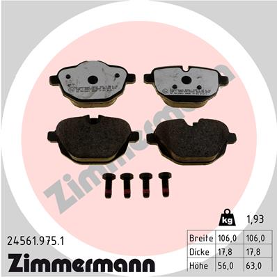 Kit pastiglie freno, Freno a disco - 24561.975.1 ZIMMERMANN