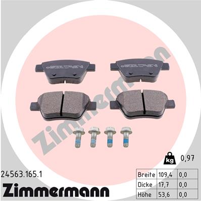Kit pastiglie freno, Freno a disco - 24563.165.1 ZIMMERMANN