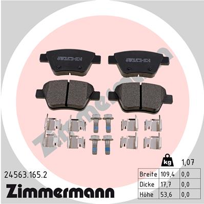 Kit pastiglie freno, Freno a disco - 24563.165.2 ZIMMERMANN
