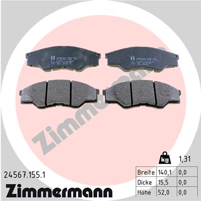 Kit pastiglie freno, Freno a disco - 24567.155.1 ZIMMERMANN