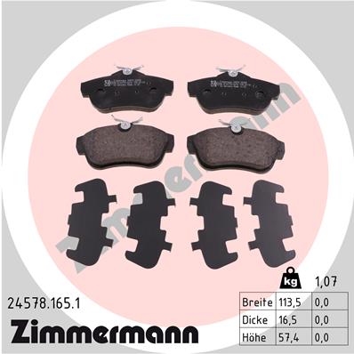 Brake Pad Set, disc brake - 24578.165.1 ZIMMERMANN