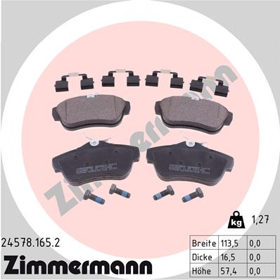 Brake Pad Set, disc brake - 24578.165.2 ZIMMERMANN