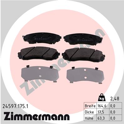Brake Pad Set, disc brake - 24597.175.1 ZIMMERMANN